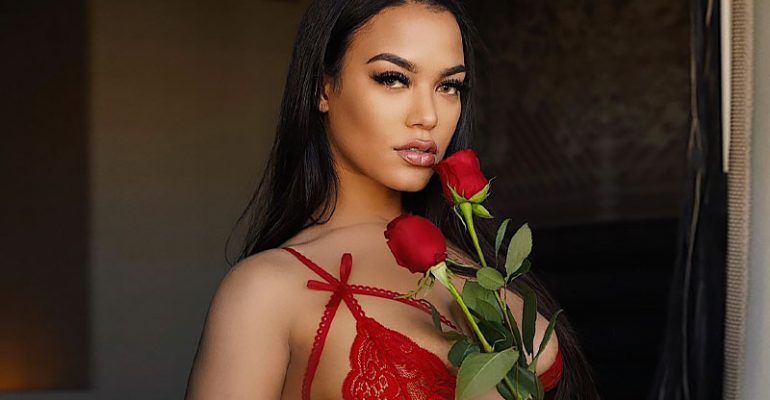 pretty nepali woman with roses
